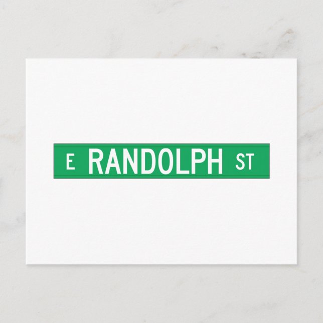 Randolph Street, Chicago, IL Street Sign Postcard (Front)