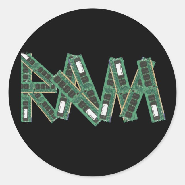 Random Access Memory Classic Round Sticker (Front)