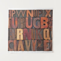 random alphabet letters - vintage letterpress wood