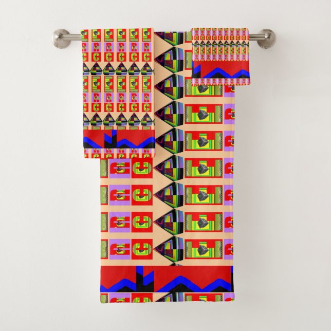 Random Alphabet Pen + Trim Bath Towel Set (Insitu)
