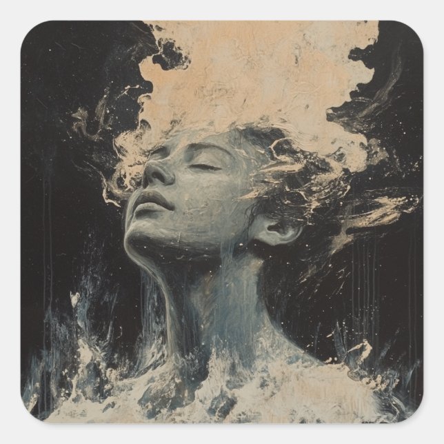 Random Art My Cat Made Square Sticker (Front)