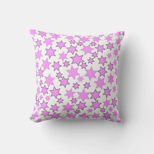 Random Bright Pink Stars Cushion