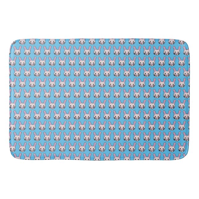 Random Bunny Faces Bath Mat (Front)