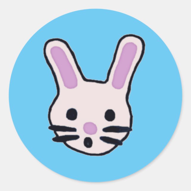 Random Bunny Faces Classic Round Sticker (Front)