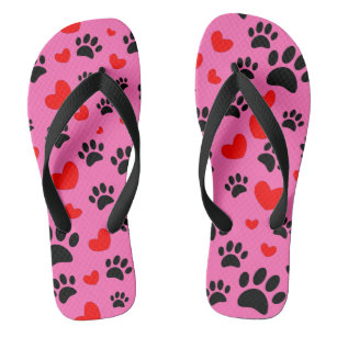 Paw print best sale flip flops