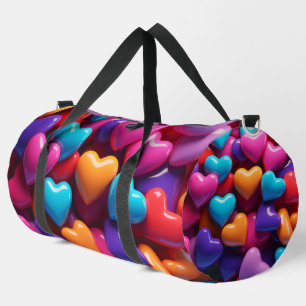 Random Coloured Candy Hearts Duffle Bag
