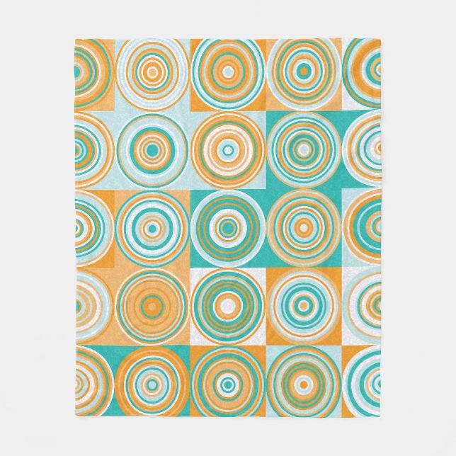 Random Coloured Circles: Artistic Background. Fleece Blanket (Front)