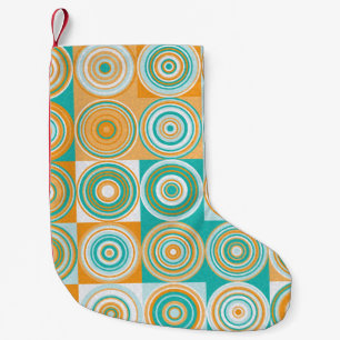 Random Coloured Circles: Artistic Background. Small Christmas Stocking