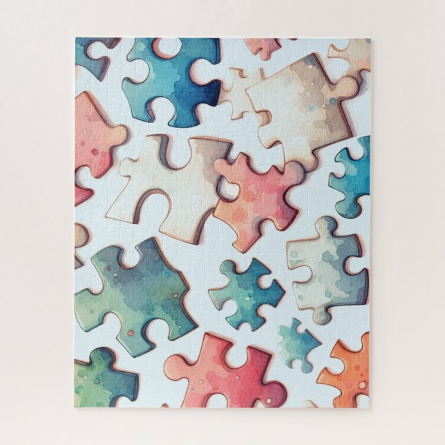 Random Coloured Puzzle Pieces So Puzzled  (Vertical)