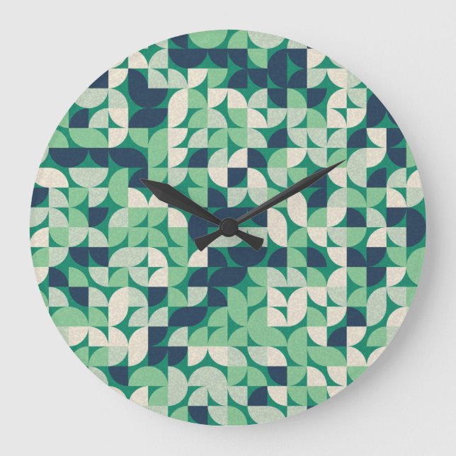 Random coloured quarter circles, generative. large clock (Front)