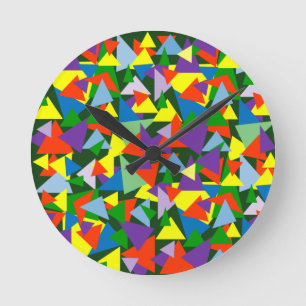 Random Colourful Triangles Round Clock