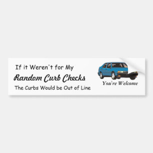 Random Curb Check Bumber Stickers