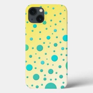 Random Cute Dots Turquoise Yellow iPhone 13 Case