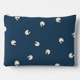 Random Cute Kawaii Skull Dots dark blue Accessory Pouch