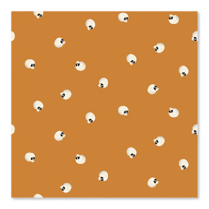 Random Cute Kawaii Skull Dots orange Wallpaper
