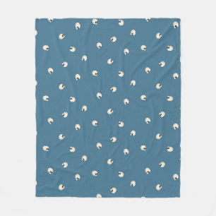 Random Cute Kawaii Skull Dots pale blue Fleece Blanket