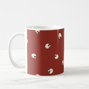 Random Cute Kawaii Skull Dots red Coffee Mug
