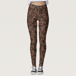 Random geometric abstract print leggings