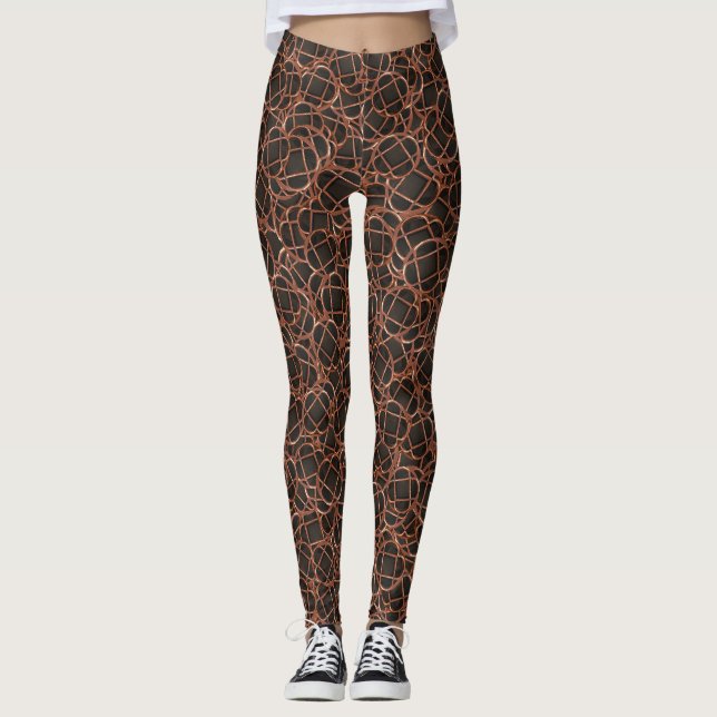 Random geometric abstract print leggings (Front)