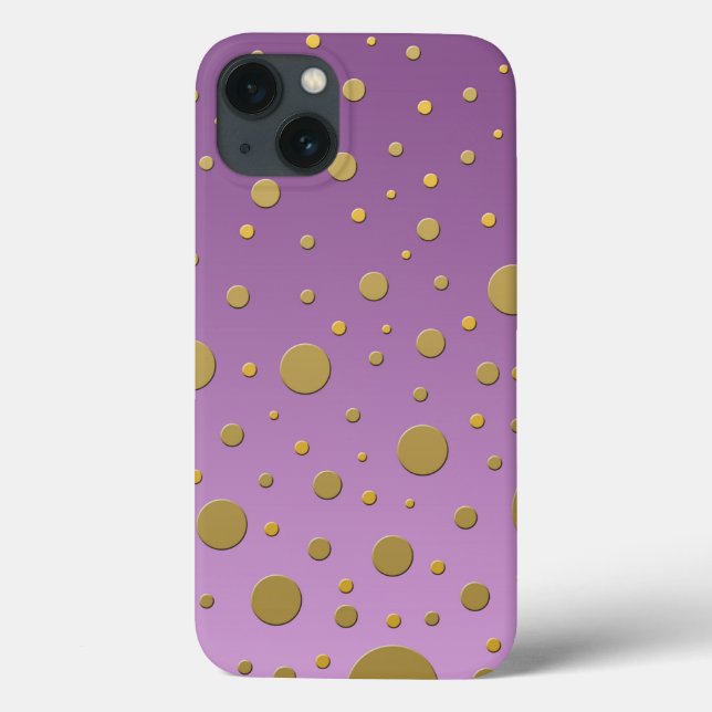 Random Gold Dots on Purple Design Case-Mate iPhone Case (Back)