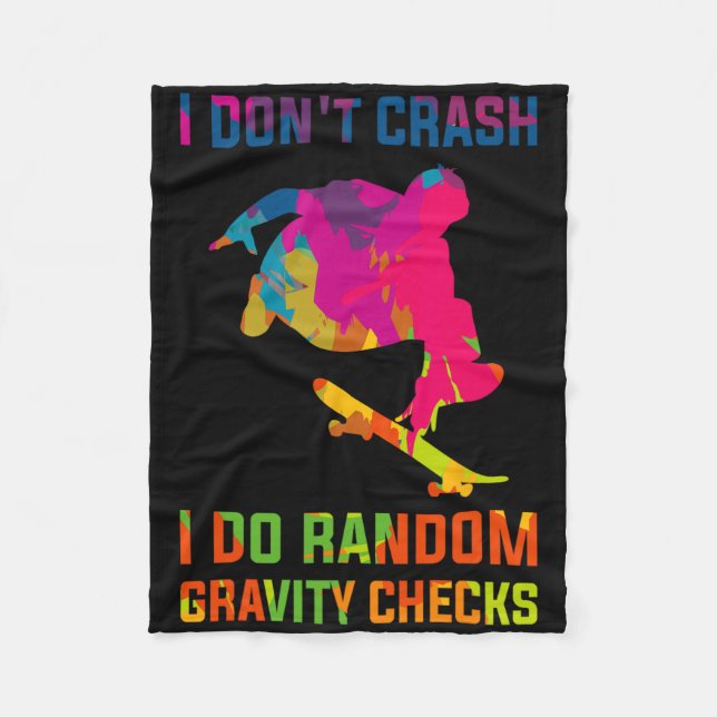 Random Gravity Check Skateboard Skater Skating Ska Fleece Blanket (Front)