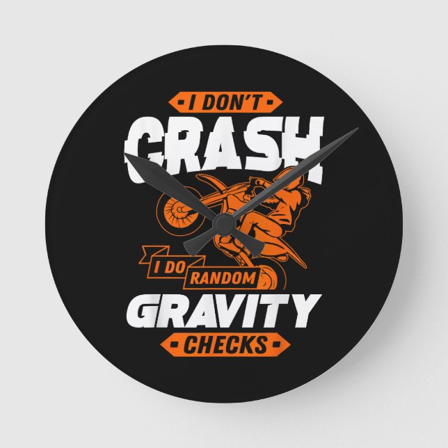 Random Gravity Checks - Motocross & Dirt Bike Round Clock (Front)