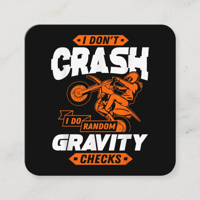 Random Gravity Checks - Motocross & Dirt Bike Square Business Card (Front)