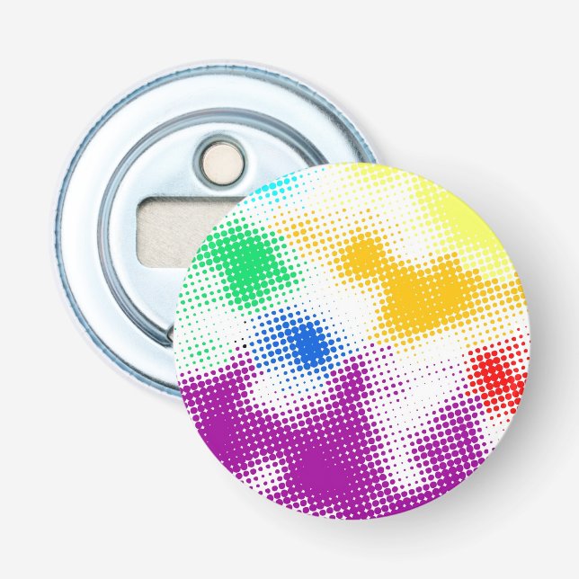 Random halftone colourful background bottle opener (Front)
