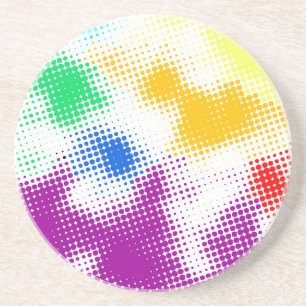 Random halftone colourful background coaster