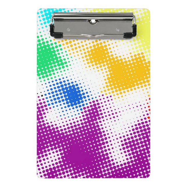 Random halftone colourful background mini clipboard (Front)