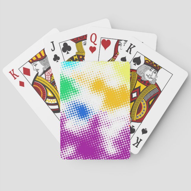 Random halftone colourful background playing cards (Back)