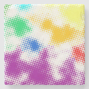 Random halftone colourful background stone coaster