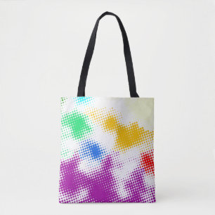 Random halftone colourful background tote bag