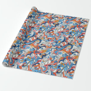 Random Hand Drawn Doodles Wrapping Paper