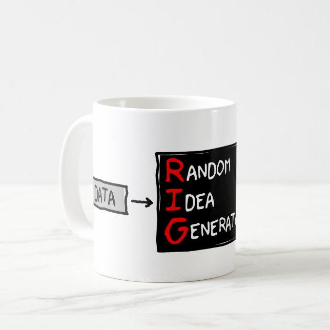 Random Idea Generator (RIG the Data) Mug (Front Left)