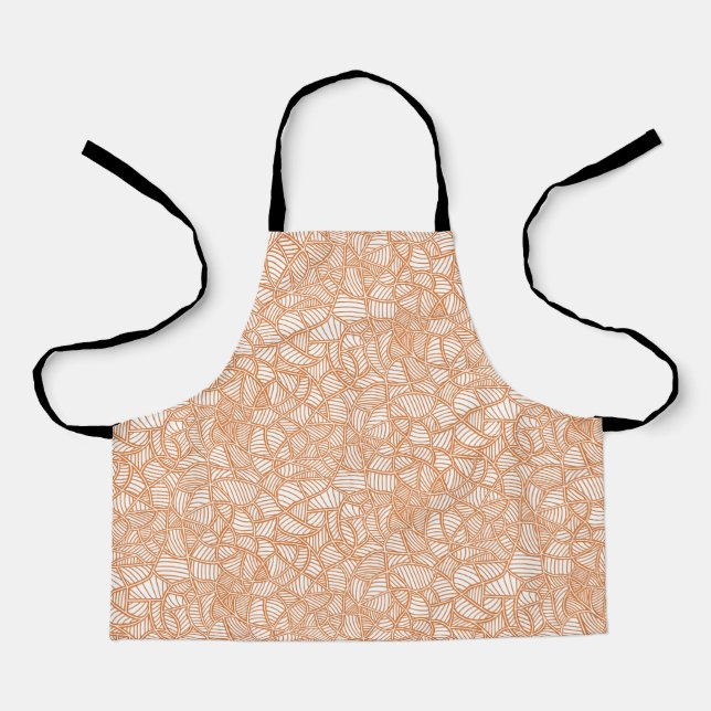 Random Leaf Mosaic Dark Orange Apron (Front)