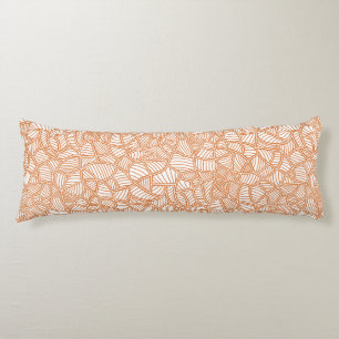 Random Leaf Mosaic Dark Orange Body Cushion