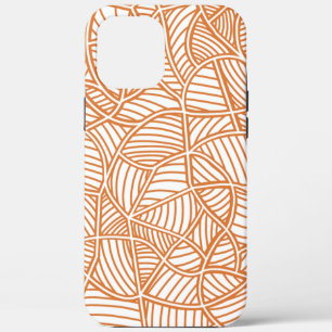 Random Leaf Mosaic Dark Orange iPhone 12 Pro Max Case