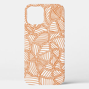 Random Leaf Mosaic Dark Orange iPhone 12 Pro Case