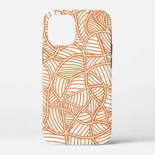 Random Leaf Mosaic Dark Orange iPhone 12 Mini Case