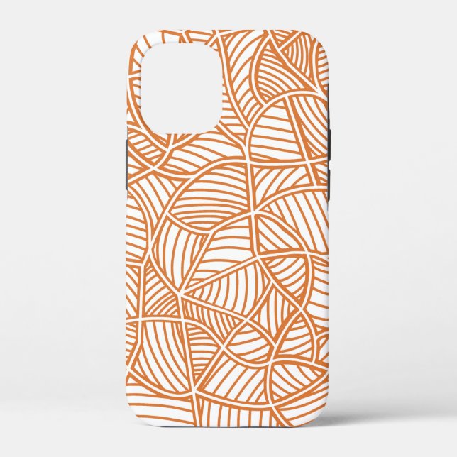Random Leaf Mosaic Dark Orange Case-Mate iPhone Case (Back)