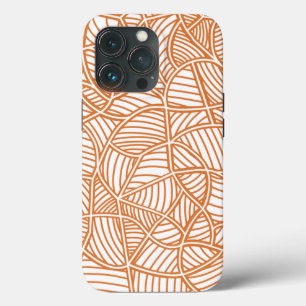 Random Leaf Mosaic Dark Orange iPhone 13 Pro Case