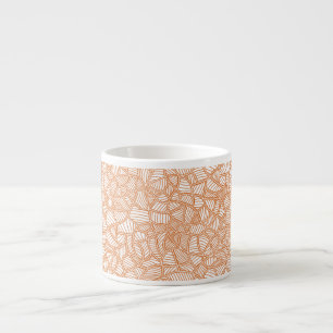 Random Leaf Mosaic Dark Orange Espresso Cup