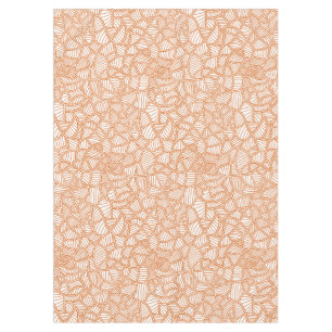 Random Leaf Mosaic Dark Orange Tablecloth