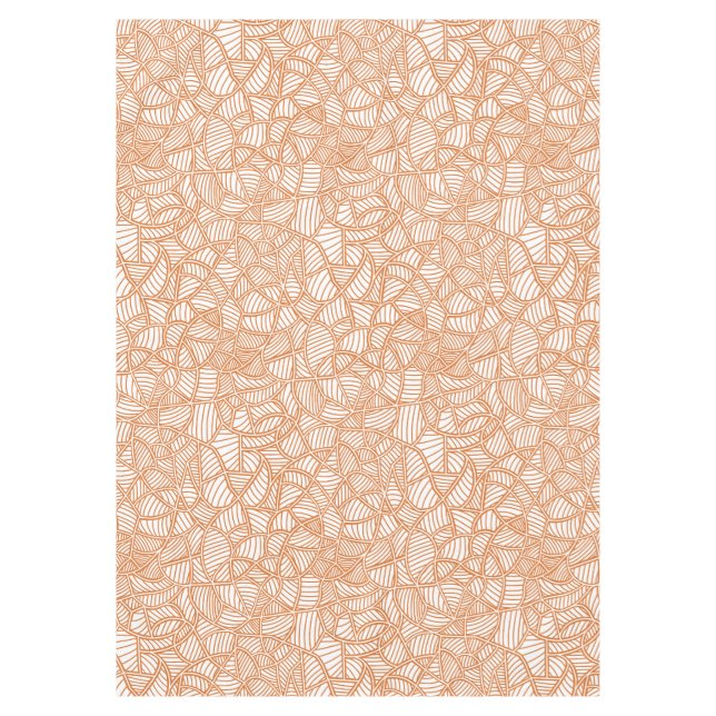 Random Leaf Mosaic Dark Orange Tablecloth (Front)
