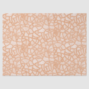 Random Leaf Mosaic Dark Orange Tissue Paper