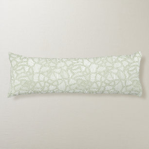 Random Leaf Mosaic Pale Green Body Cushion