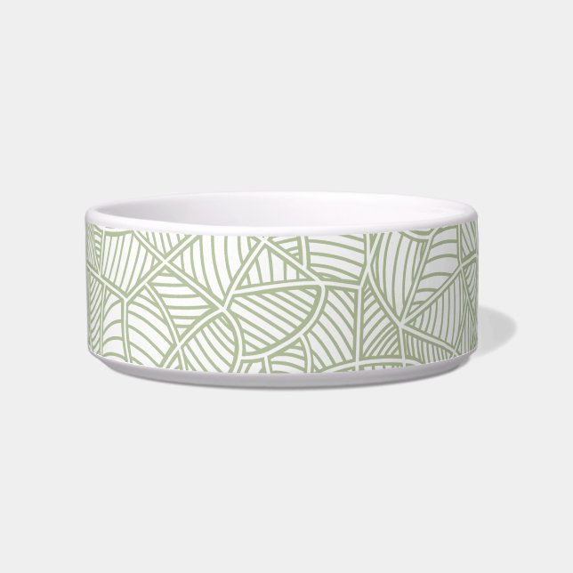 Random Leaf Mosaic Pale Green Bowl (Front)