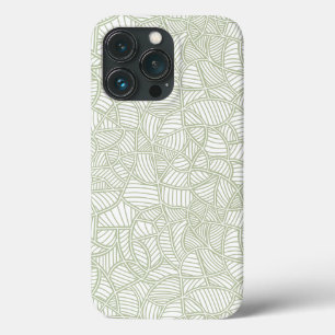 Random Leaf Mosaic Pale Green iPhone 13 Pro Case