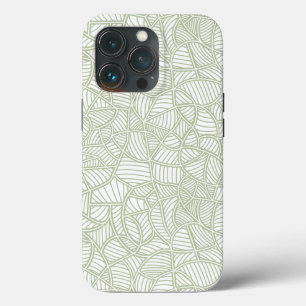 Random Leaf Mosaic Pale Green iPhone 13 Pro Case